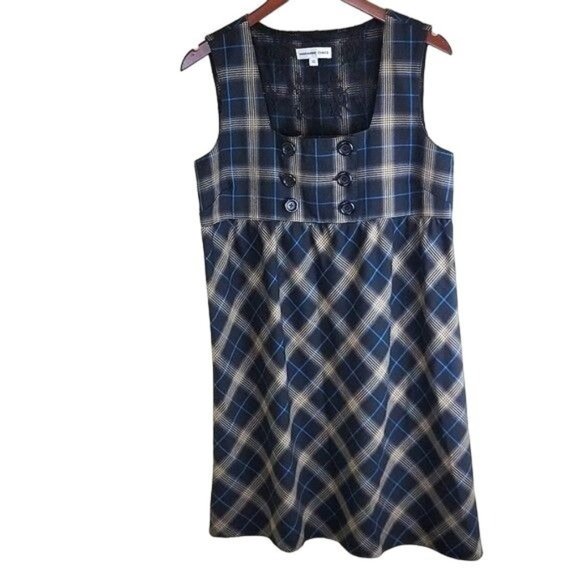 Marianne Chace Dresses & Skirts - Marianne Chace Tartan Plaid Pinafore Dress Black size 10